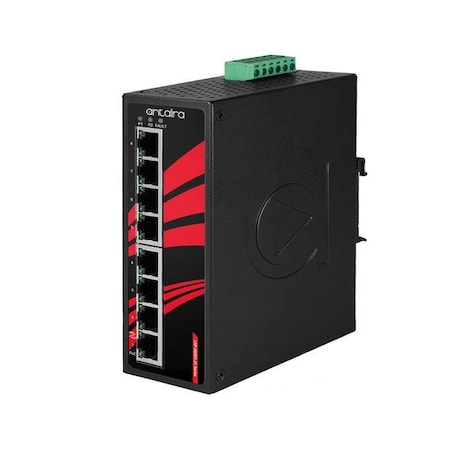 Antaira 8-Port Industrial Gigabit PoE+ Unmanaged Ethernet Switch, w/8*10/100/1000Tx 30W/Port LNP-0800G-24-T